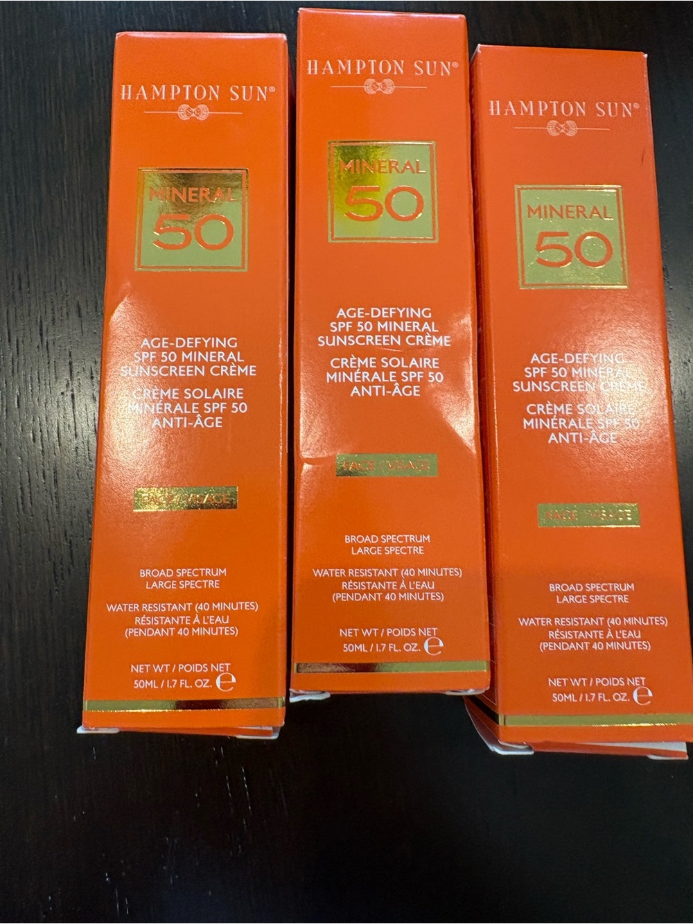 3 Hampton Sun Mineral 50 SPF Age-Defying Sunscreen Cream